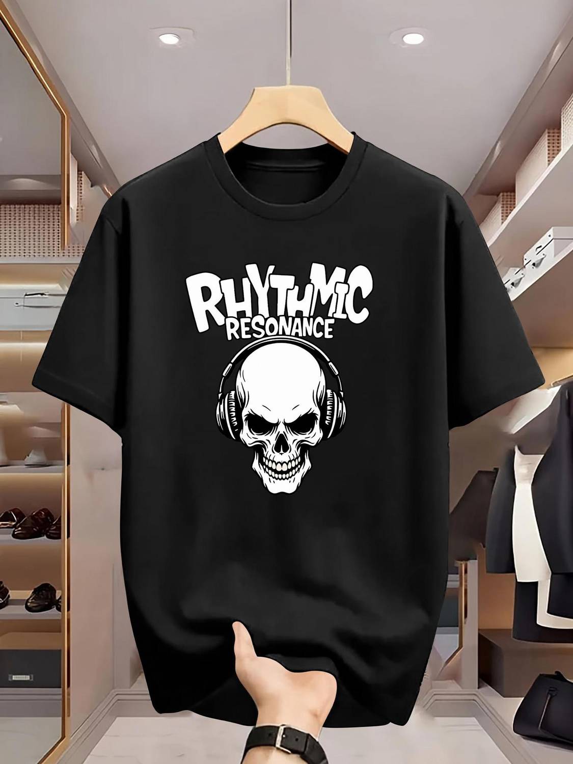Beaumen Printed Men Round Neck Black T-Shirt