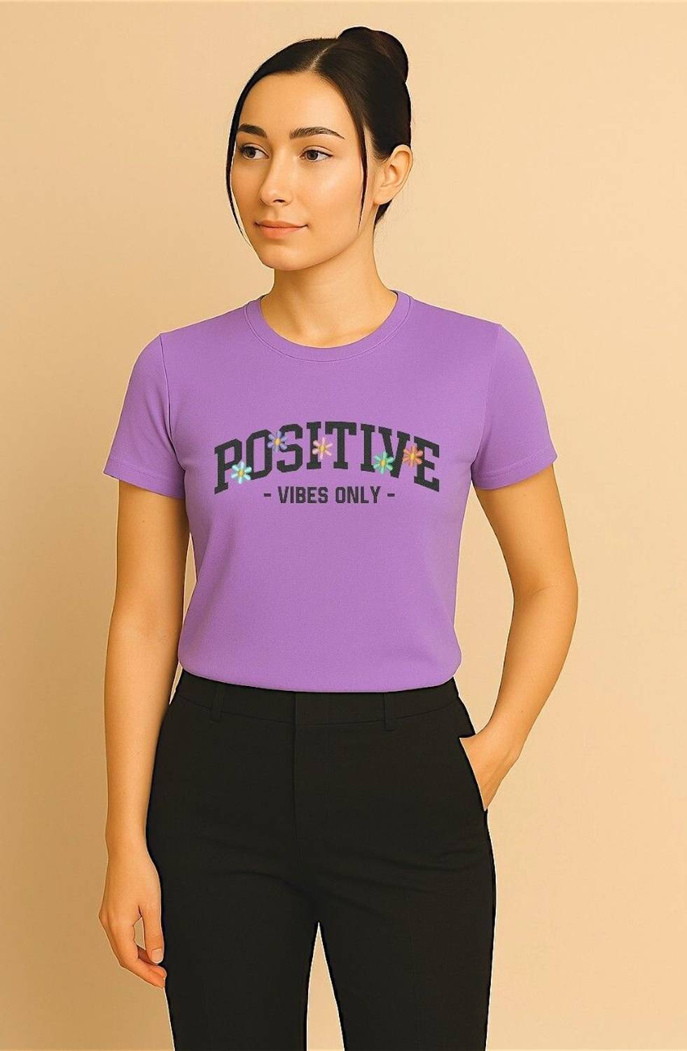 Attirea Graphic Print Women Round Neck Purple T-Shirt