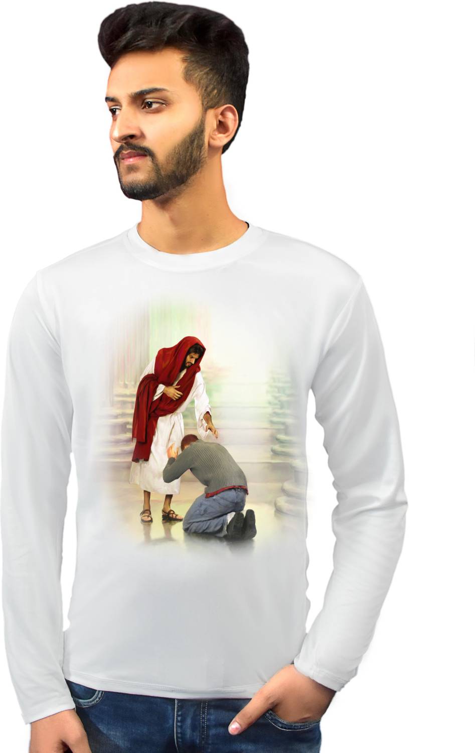 BalSo Printed Men Round Neck White T-Shirt