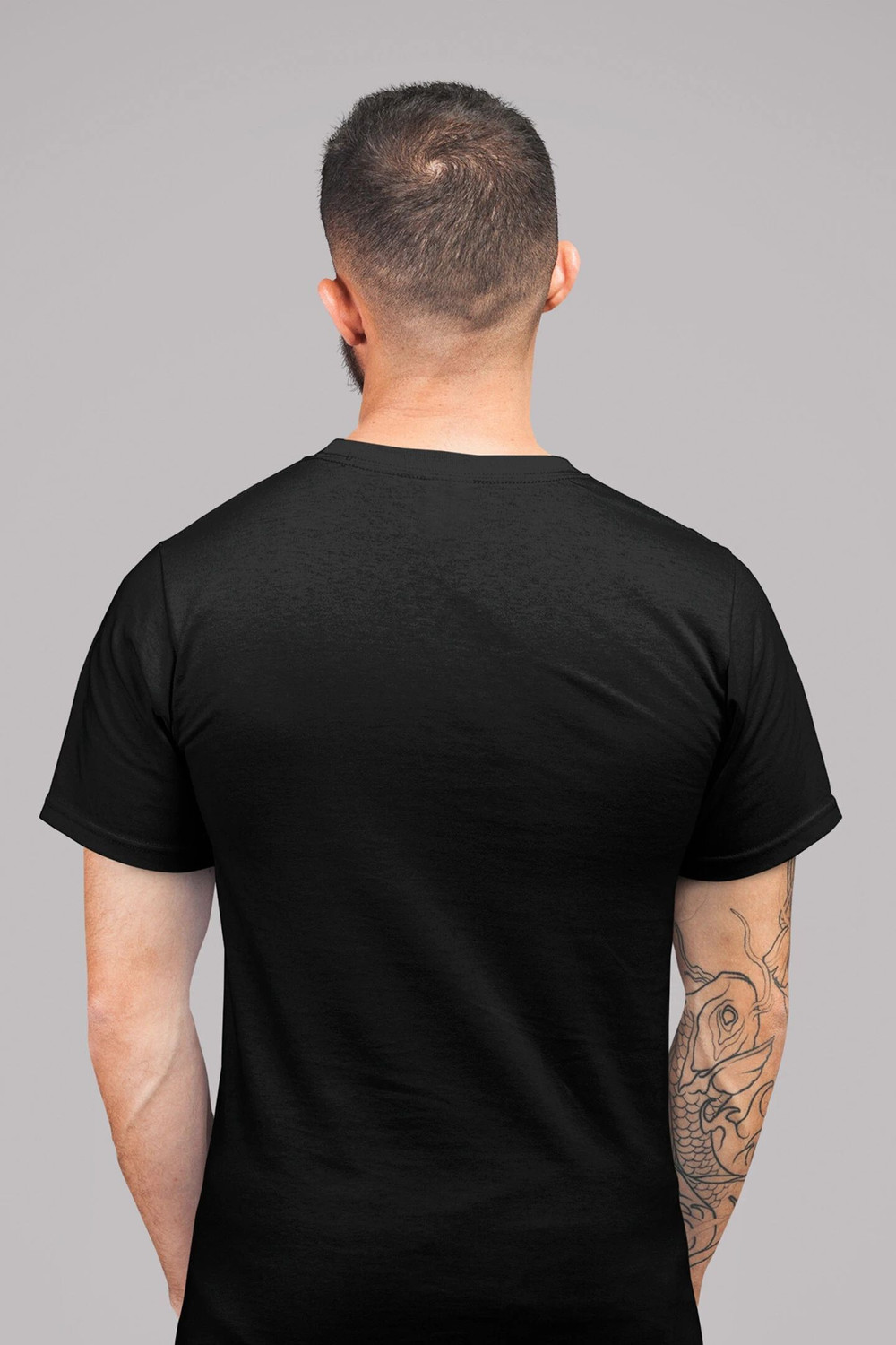 Image of boundule Typography Men Round Neck Black T-Shirt