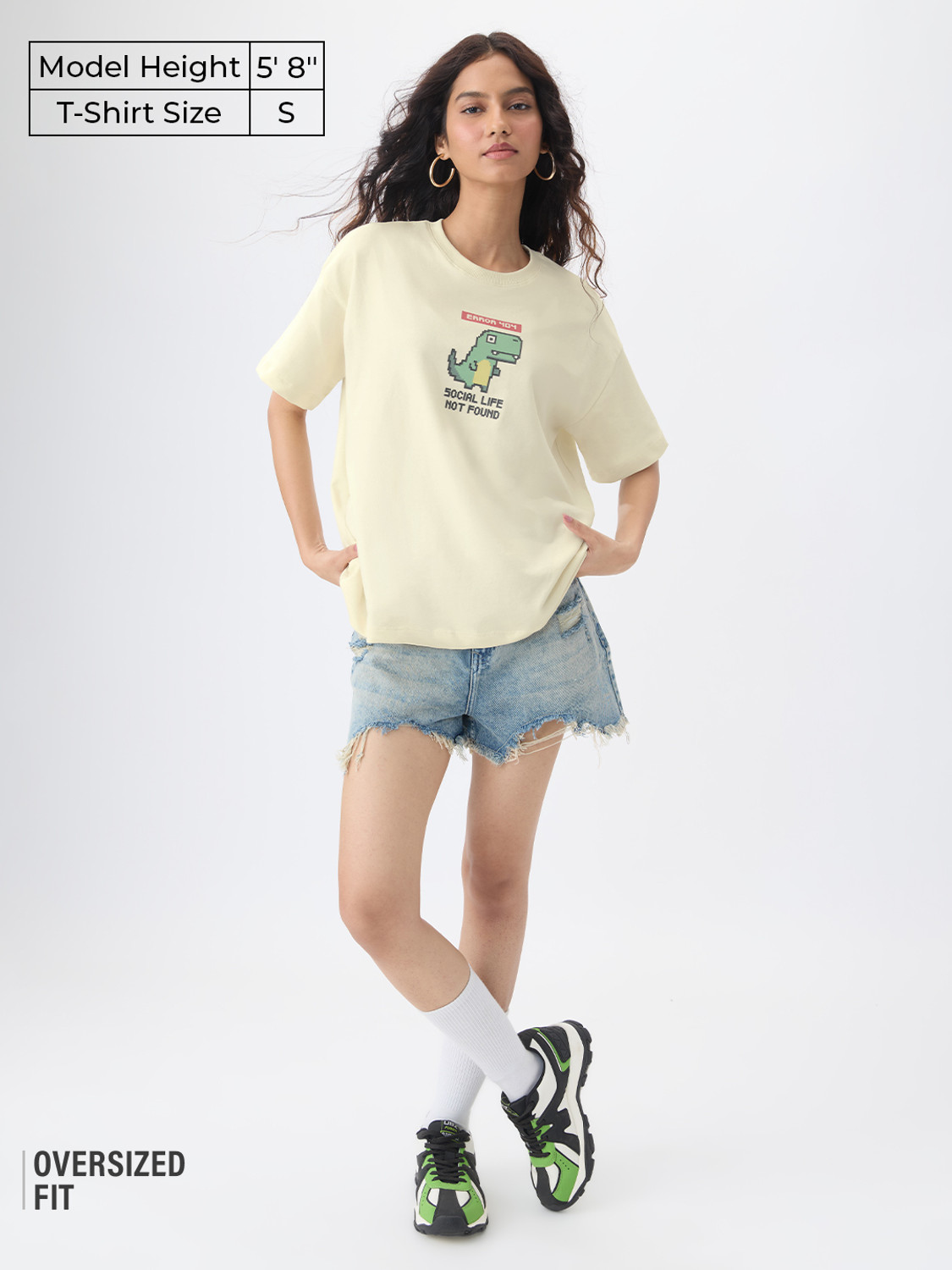Image of The Souled Store Graphic Print Women Round Neck Yellow T-Shirt