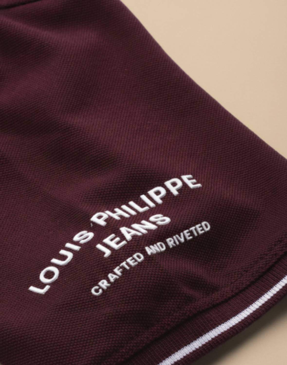 Louis Philippe Purple Polo Neck T-Shirt - Image 5