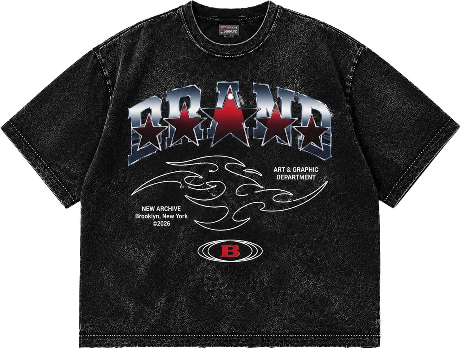JAXION Black Round Neck T-Shirt - Image 1