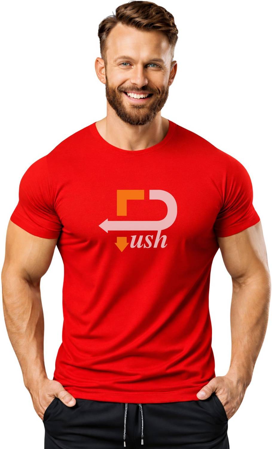 3colors Printed Men Round Neck Red T-Shirt