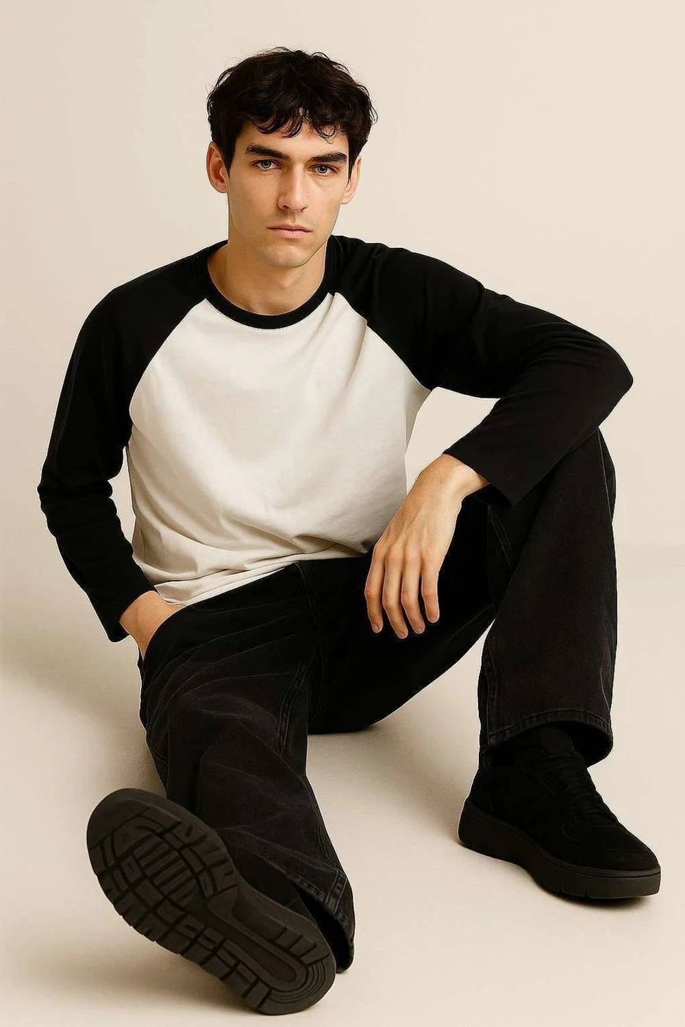 MK Digital Colorblock Men Round Neck Black T-Shirt Pack of 2 - Image 4
