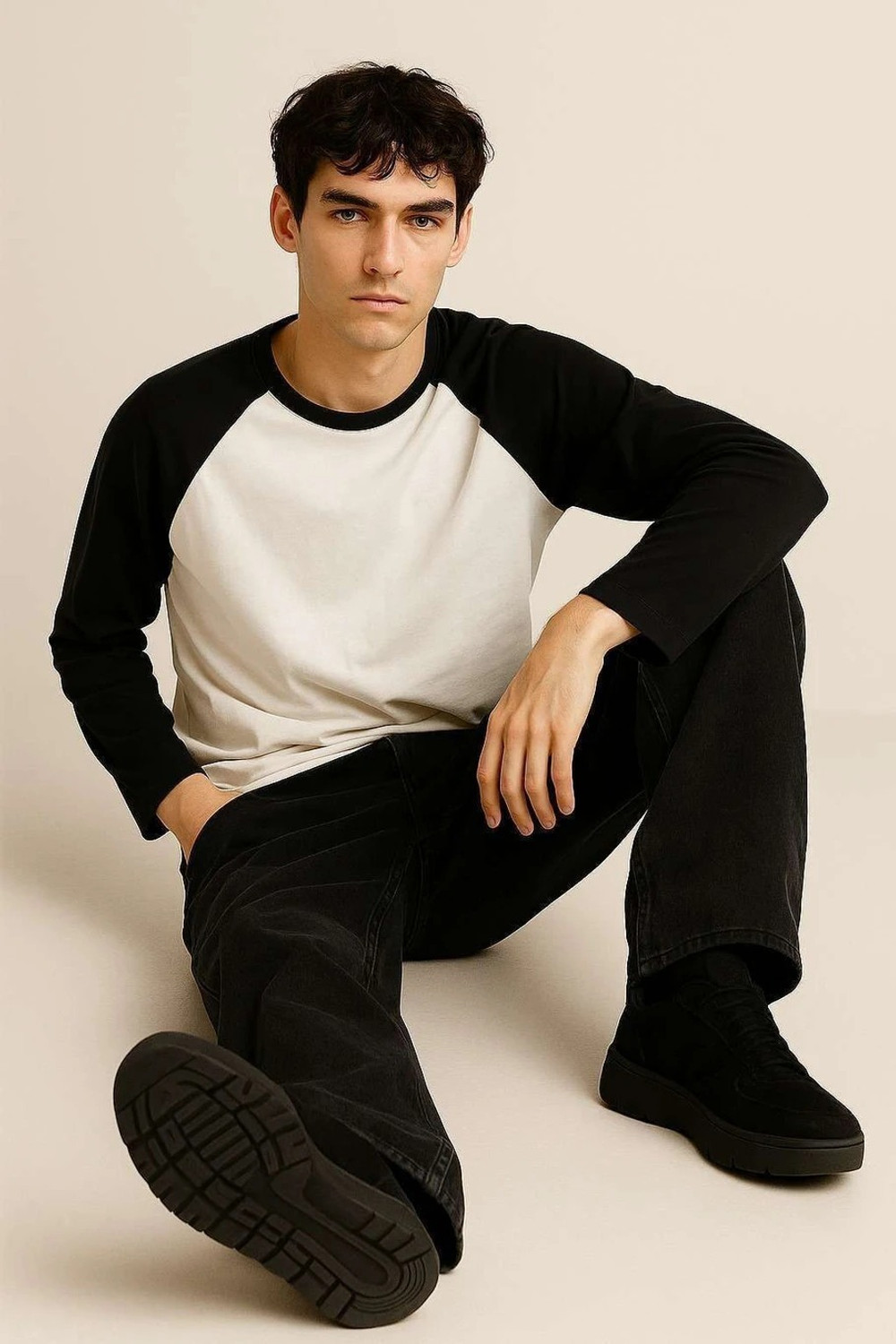 Image of MK Digital Colorblock Men Round Neck Multicolor T-Shirt