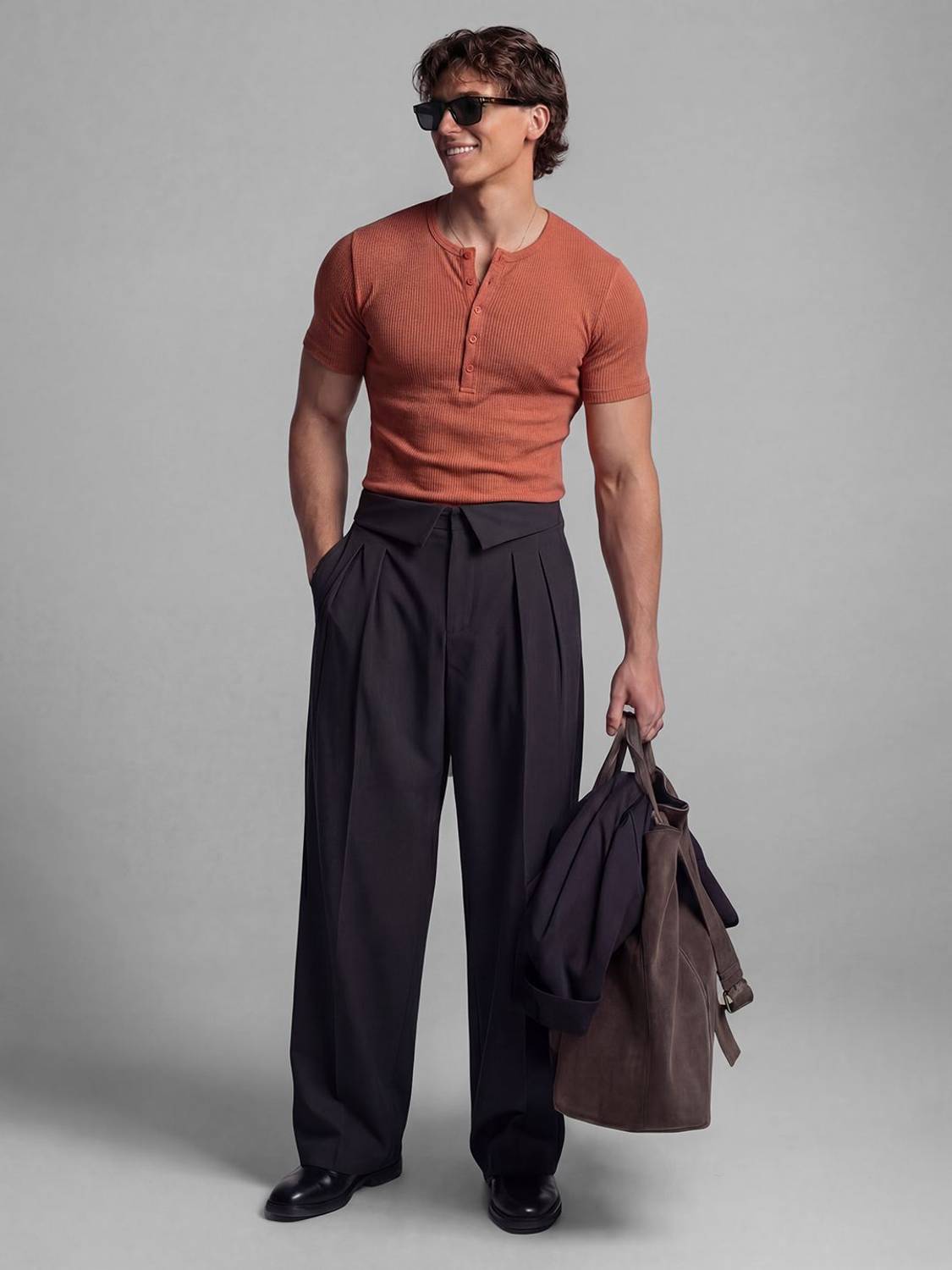 FUGAZEE Solid Men Henley Neck Red T-Shirt - Image 5