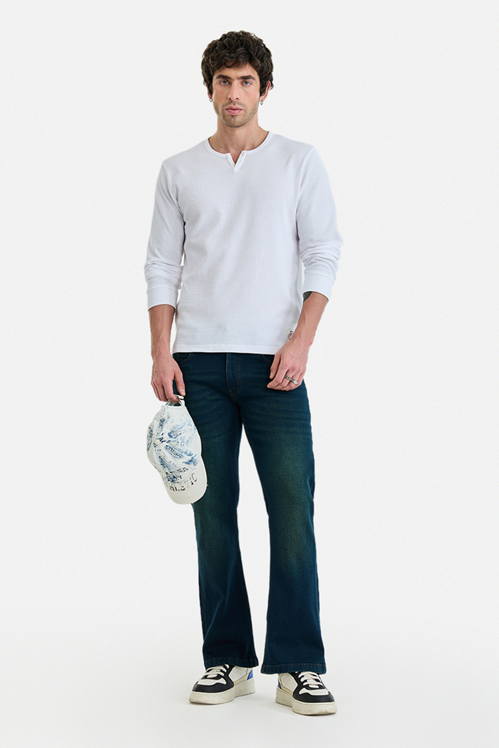 Image of Snitch Solid Men Crew Neck White T-Shirt