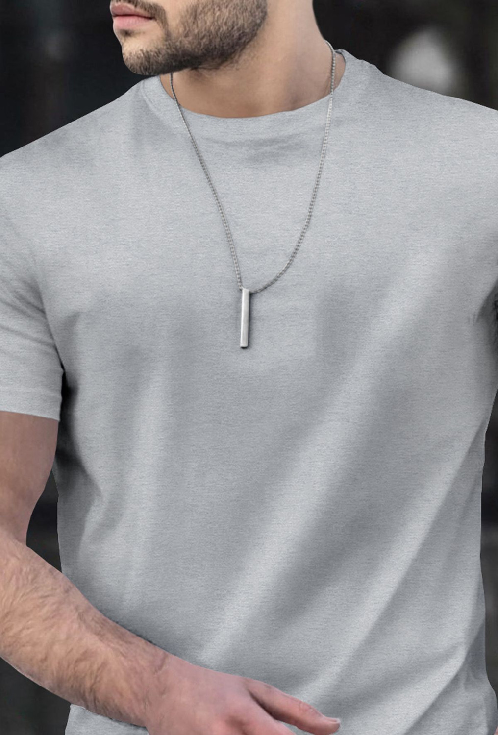 Image of TRIPR Solid Men Grey T-Shirt