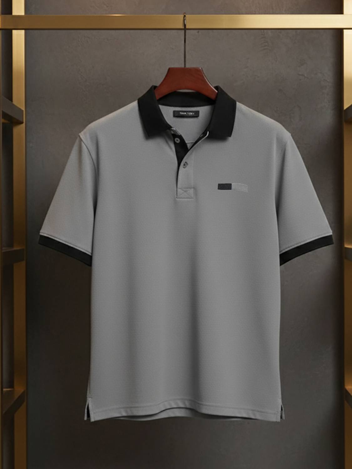GETGOLF Solid Women Polo Neck Grey T-Shirt