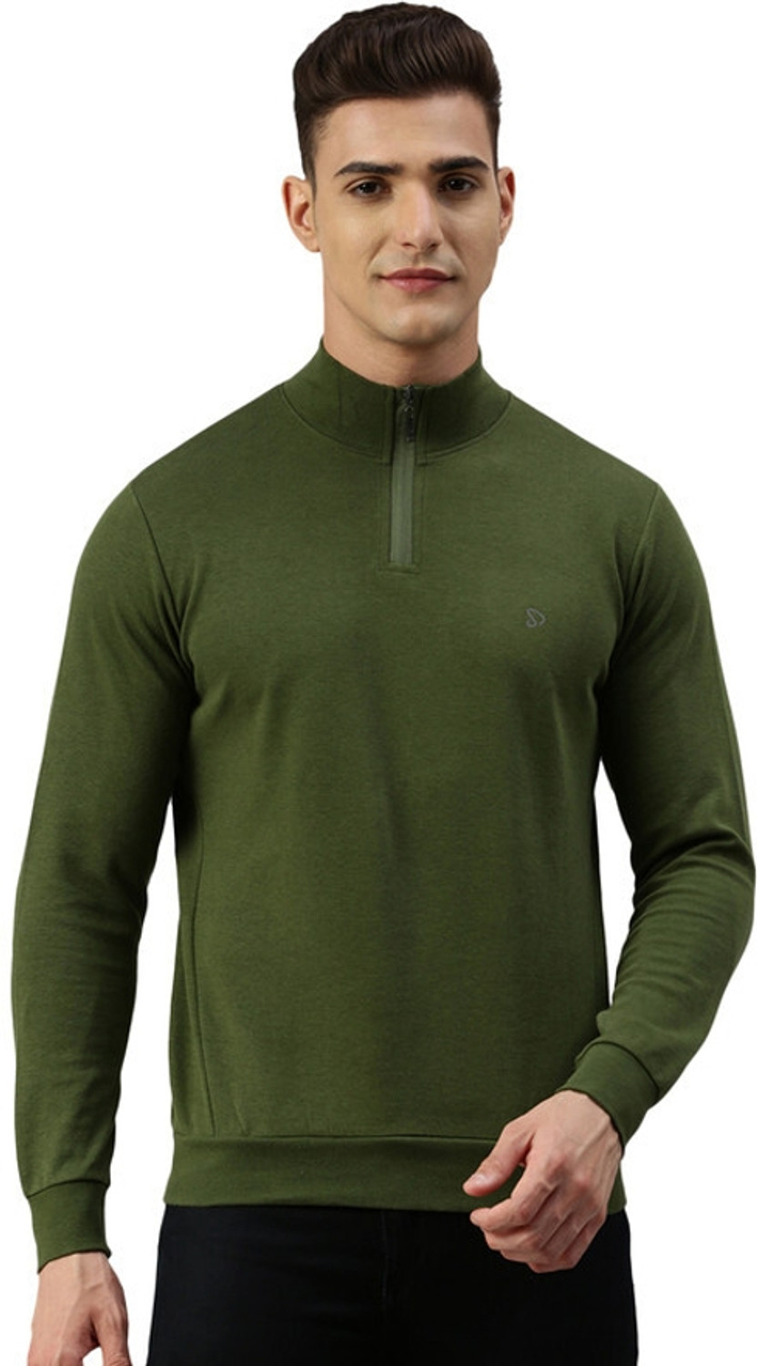 Image of SPORTO Solid Men Polo Neck Dark Green T-Shirt