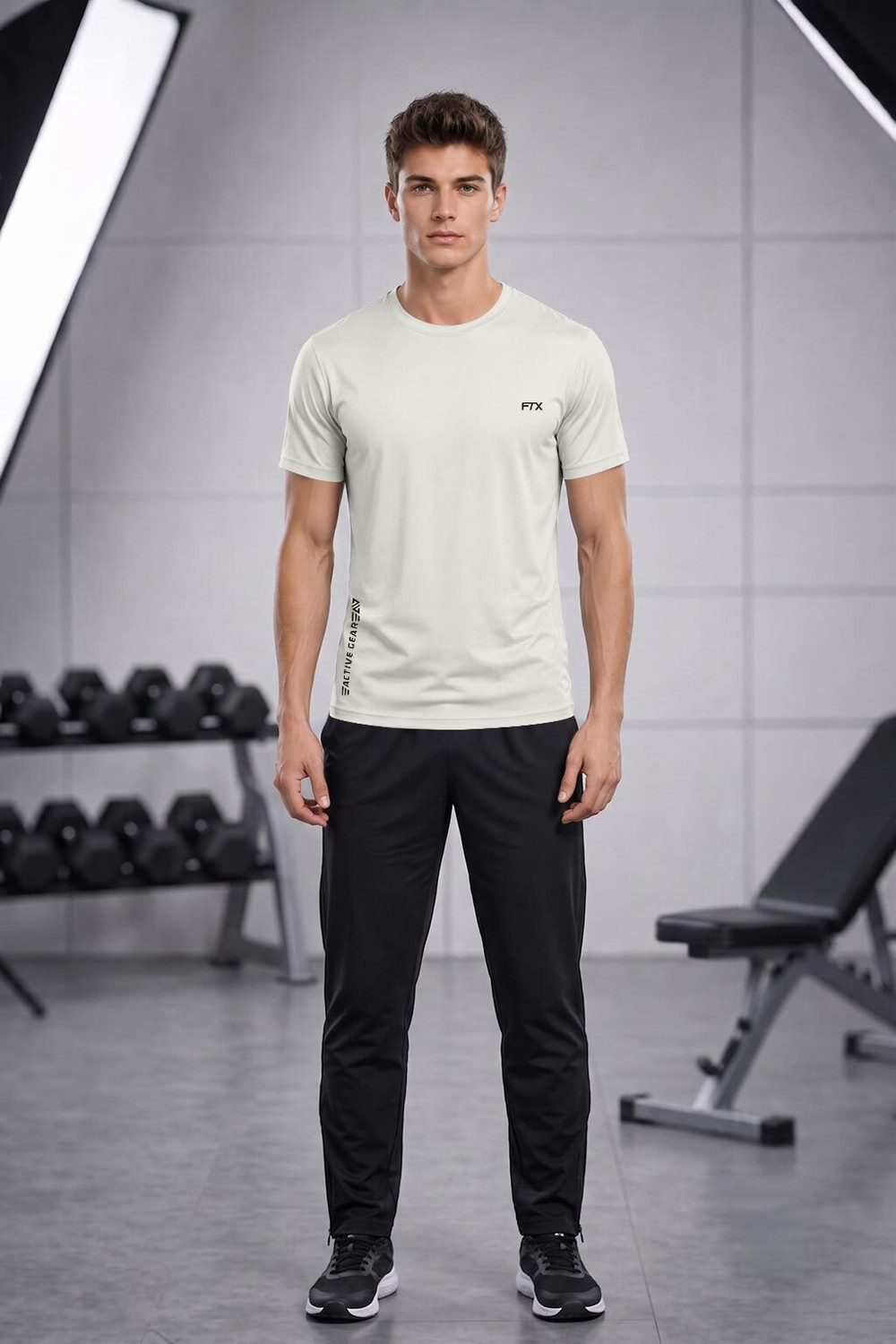Image of FTX Solid Men Round Neck Grey T-Shirt
