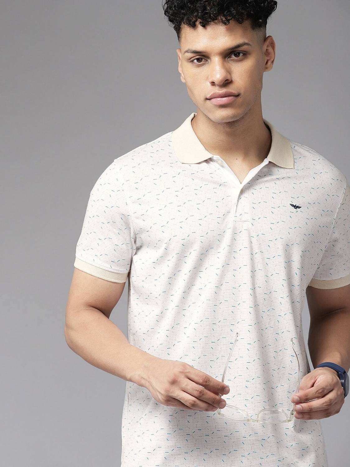 PARK AVENUE Beige Polo Neck T-Shirt - Image 1