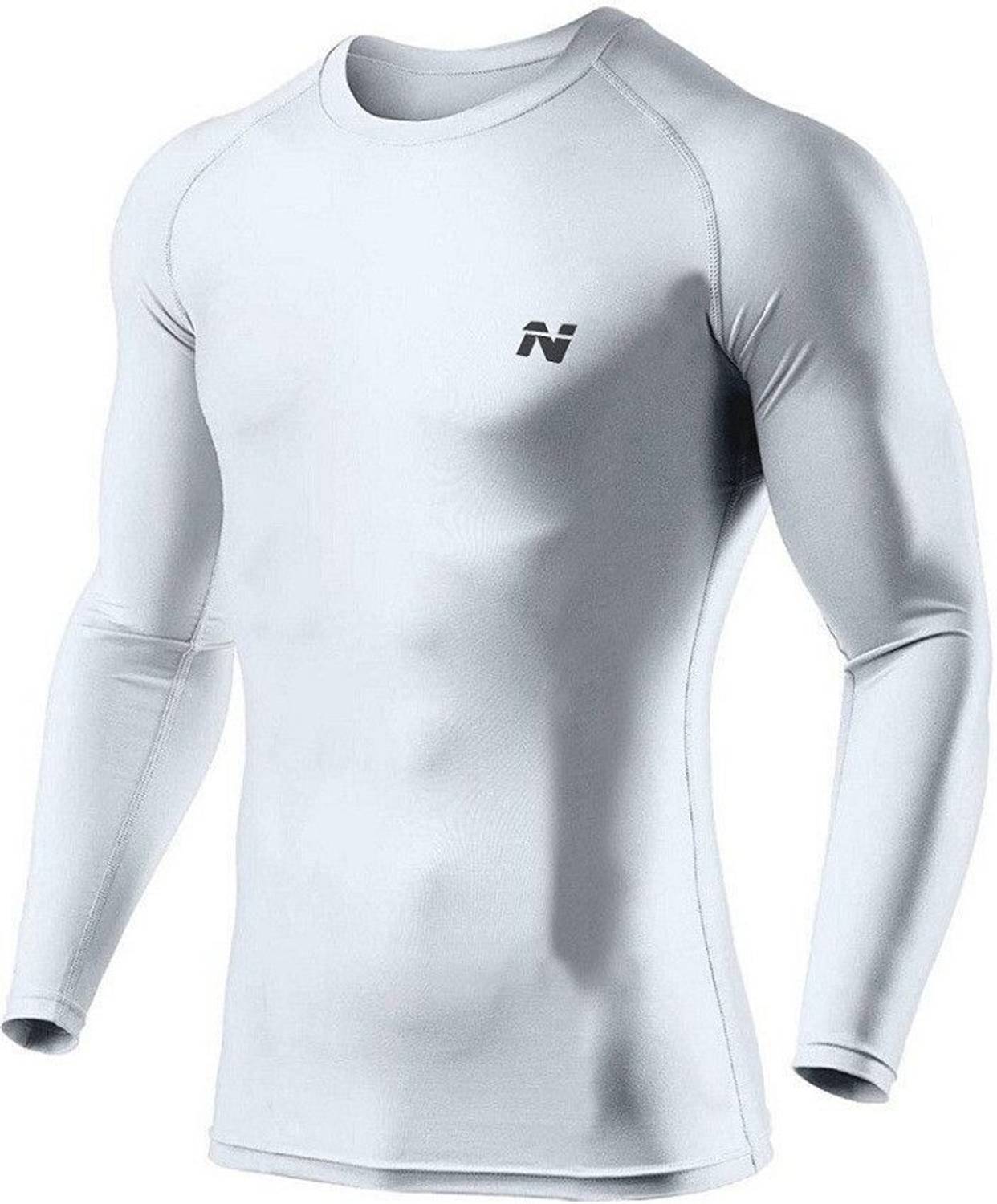NINQ Men Solid Round Neck Nylon White T-Shirt