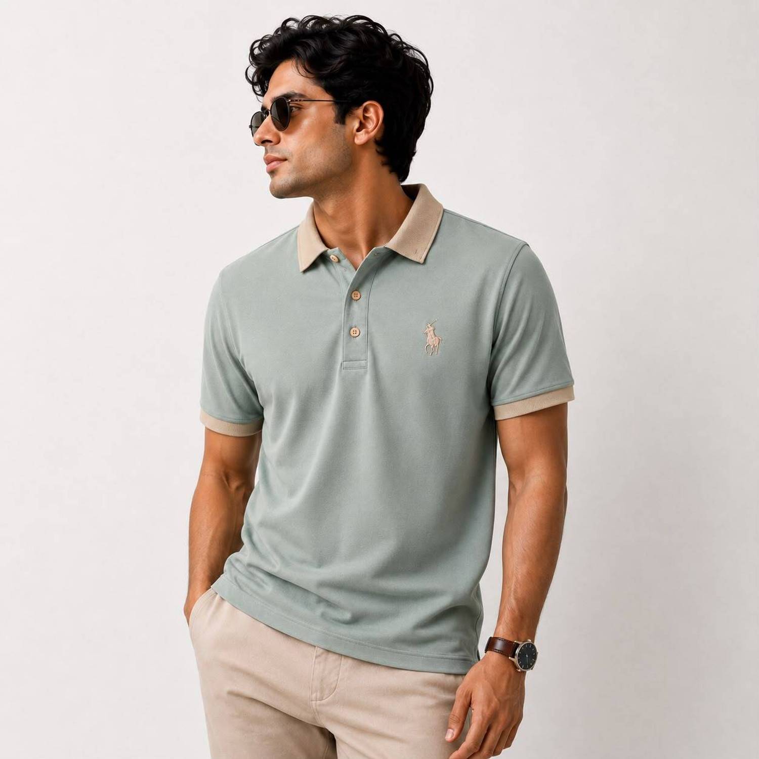 TAILORSTITCH Men's Short Sleeve Solid Sweatshirt - Image 1
