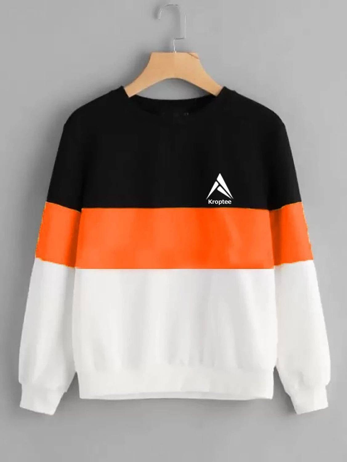 Kroptee Men Colorblock Round Neck Pure Cotton Multicolor T-Shirt
