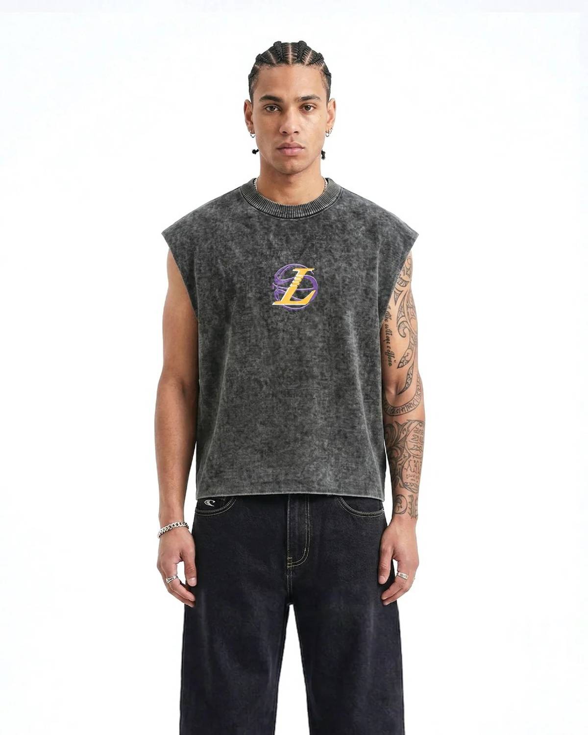 Noyzee Men Grey Round Neck T-Shirt - Image 1