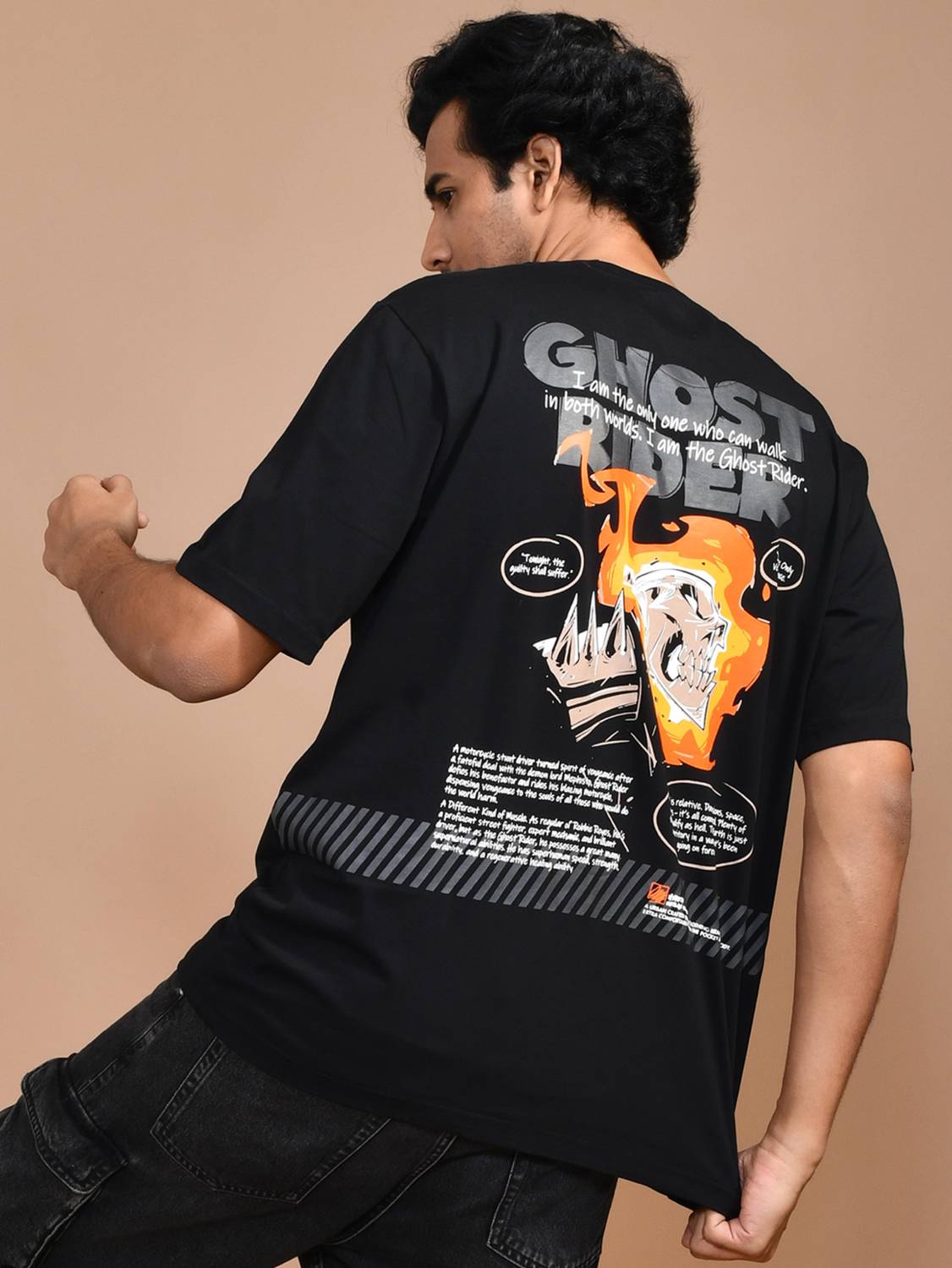 ACTEMEN Men Printed, Typography, Graphic Print Round Neck Pure Co