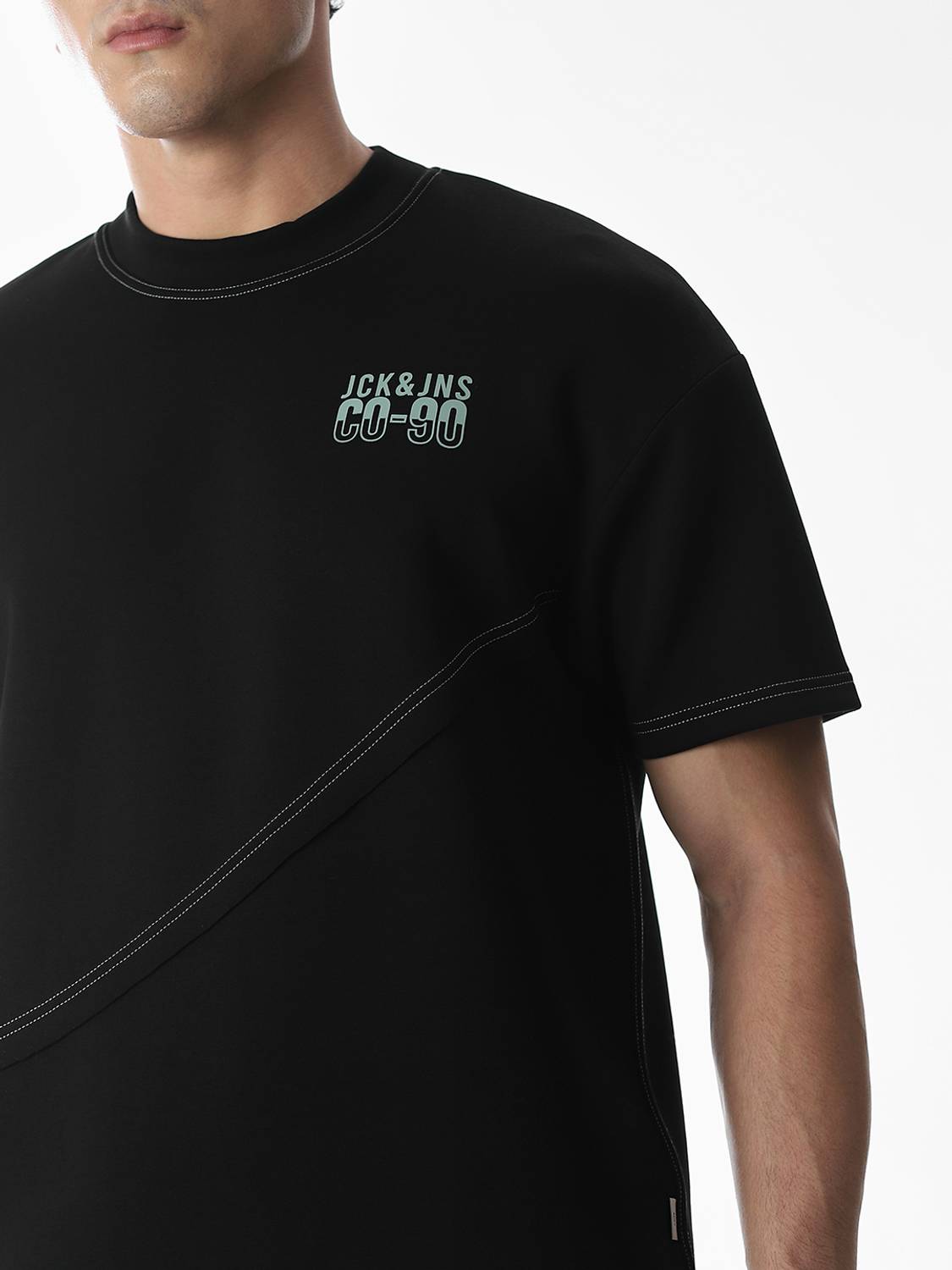 JACK & JONES Solid Men Round Neck Black T-Shirt - Buy JACK & JONES