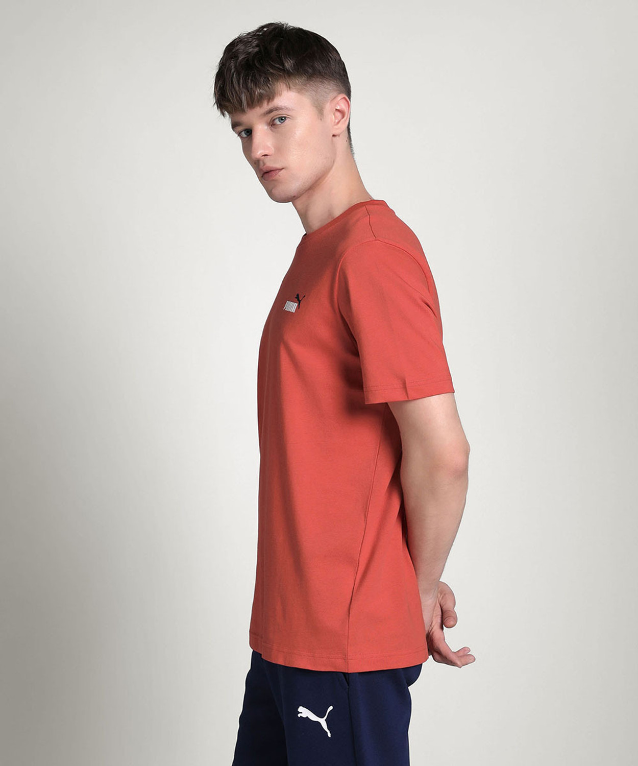 Image of PUMA Solid Men Crew Neck Red T-Shirt