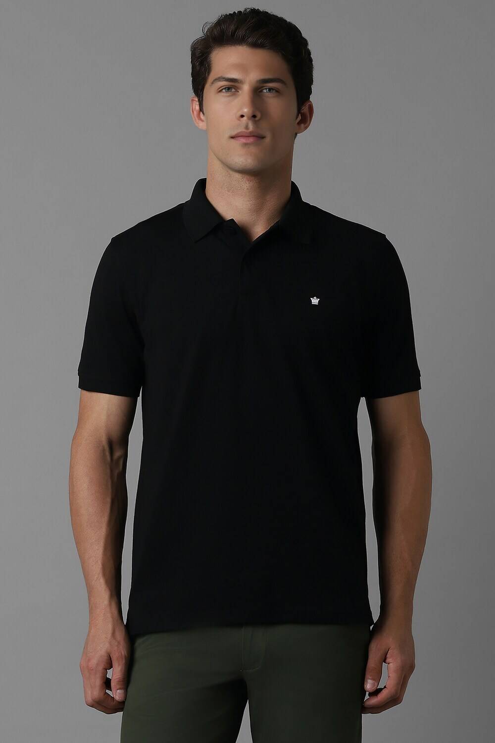 LOUIS PHILIPPE Regular Fit Casual Men Solid Polo Neck Polycotton