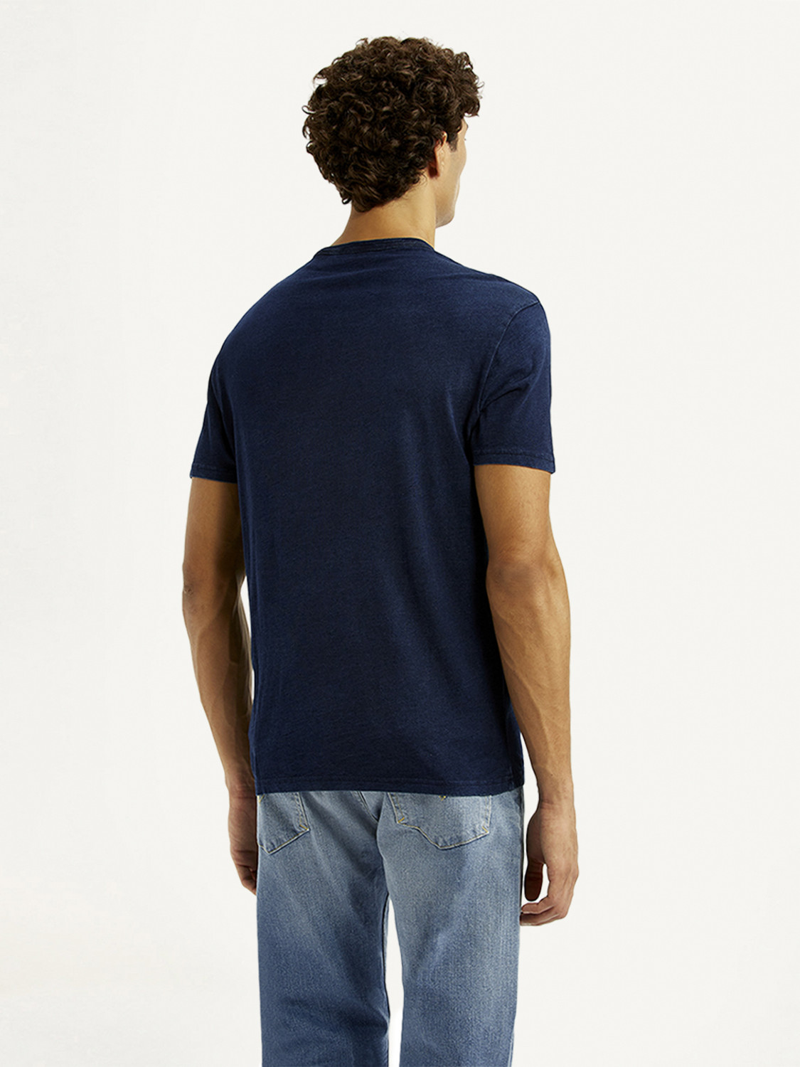 Image of LEVI'S Typography Men Round Neck Dark Blue T-Shirt