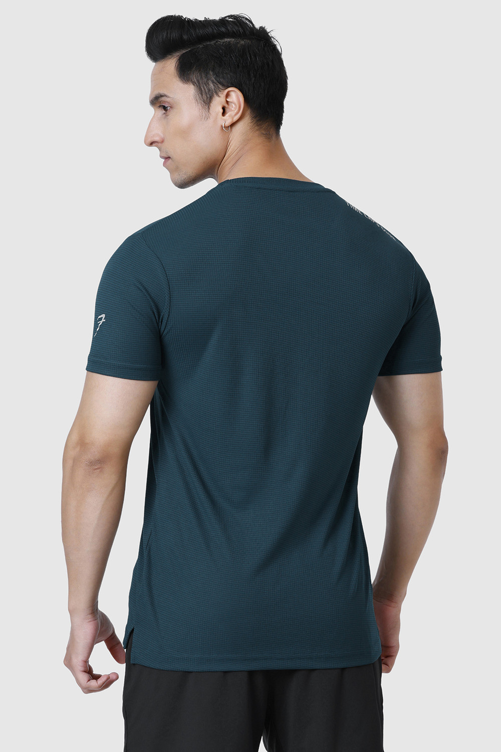 Image of FuaarK Checkered Men Round Neck Dark Green T-Shirt