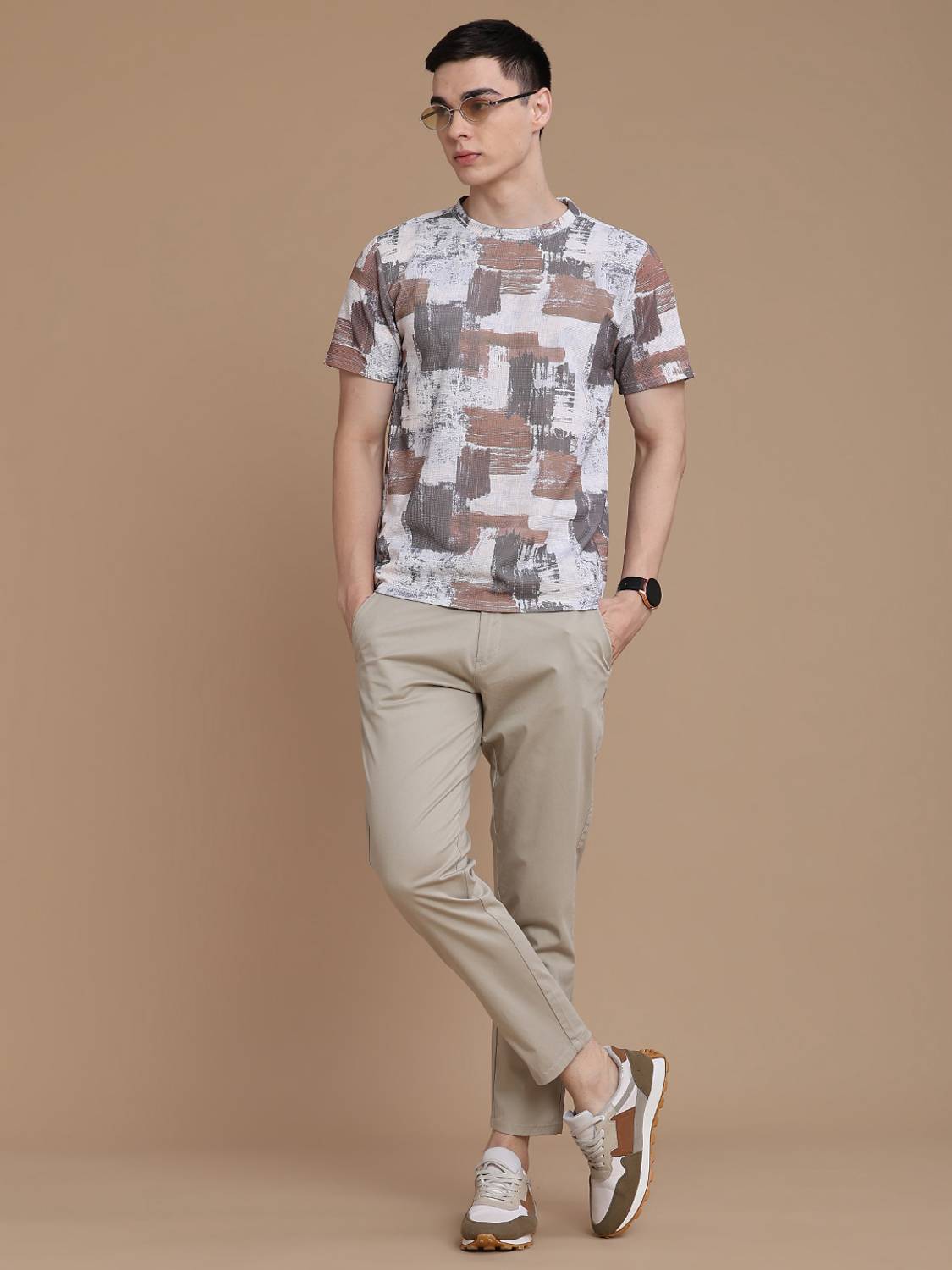 V-MART Men Multicolor Round Neck T-Shirt - Image 5
