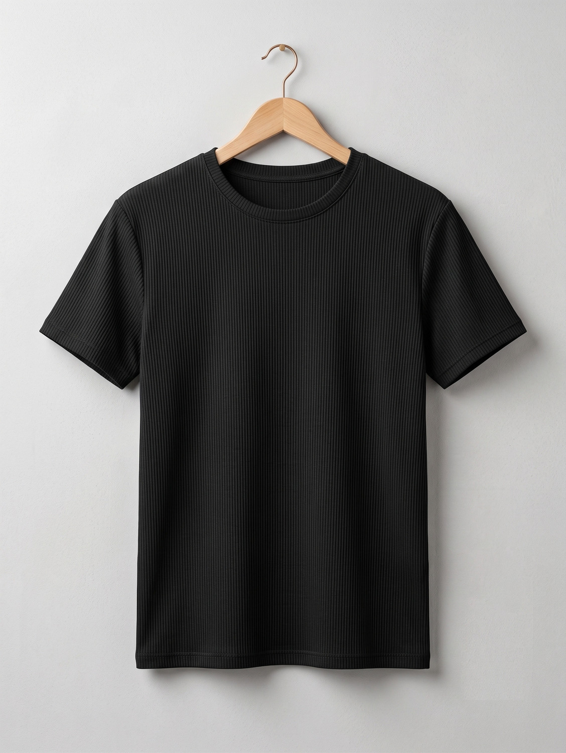 Image of stylesmyth Self Design Men Round Neck Black, Maroon T-Shirt