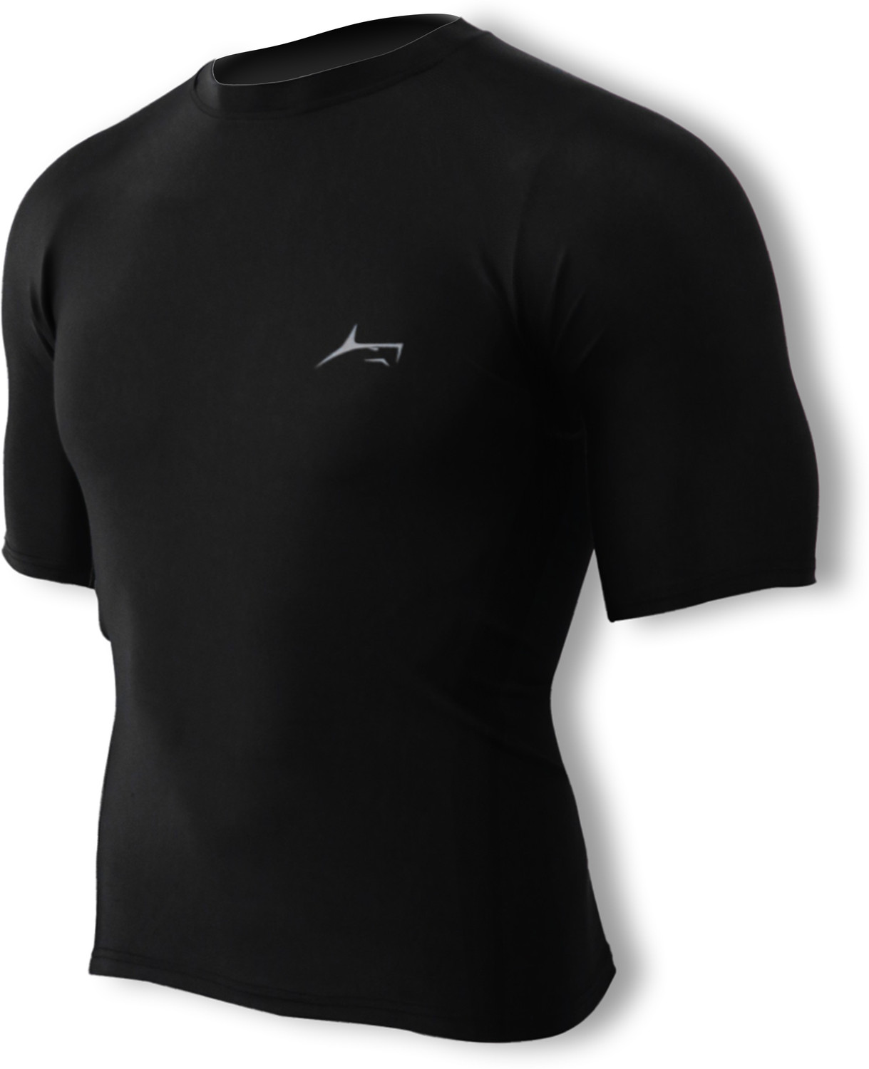 Image of Prosharx Solid Men Round Neck Black T-Shirt