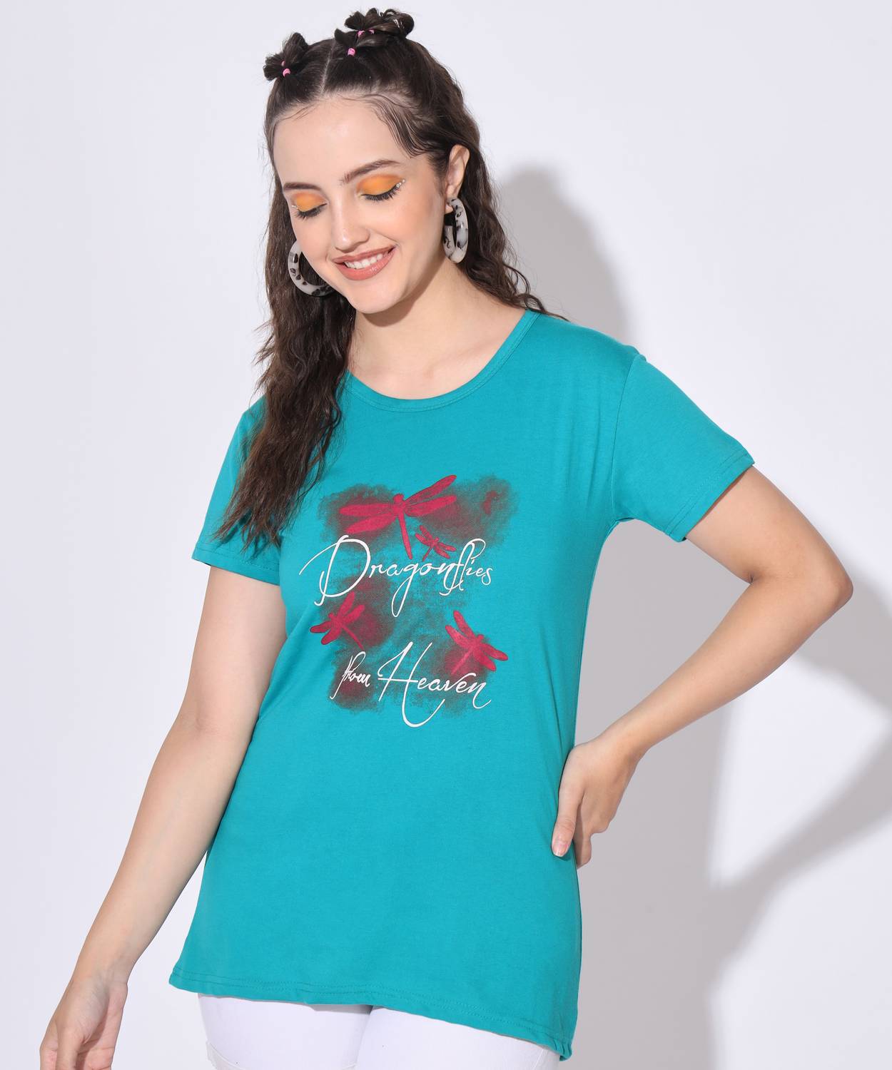BUDAPEST Printed Women Round Neck Multicolor T-Shirt