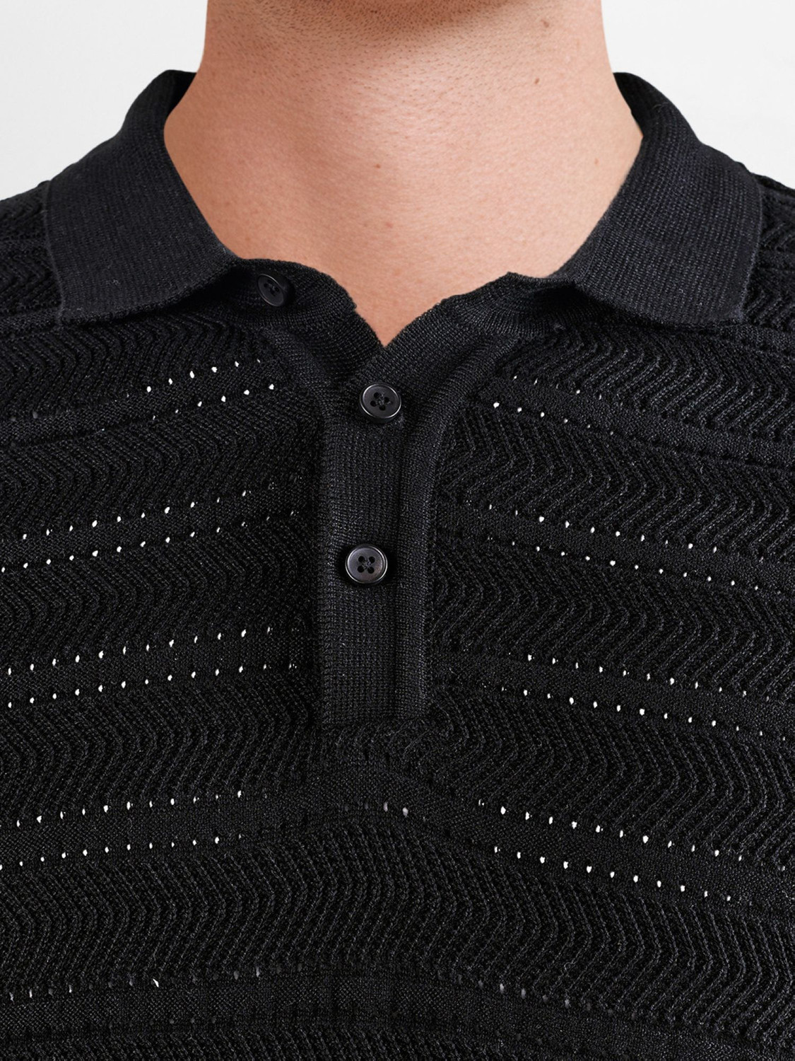 Image of The Indian Garage Co. Solid Men Polo Neck Black T-Shirt