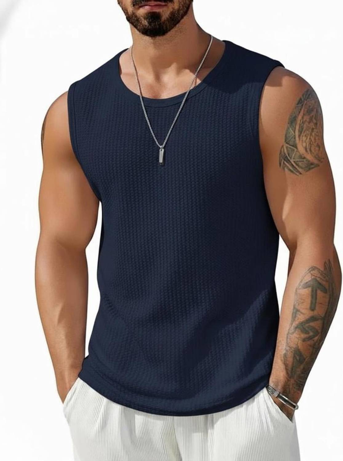 TeeWink Navy Blue Men's Round Neck T-Shirt