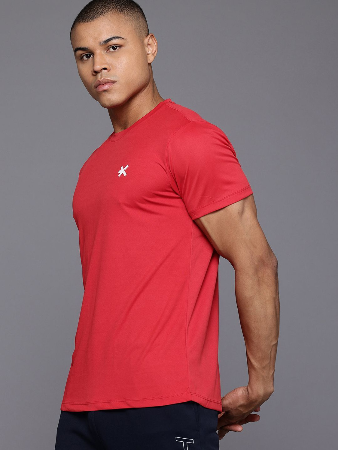 Image of HRX by Hrithik Roshan Printed Men Round Neck Red T-Shirt