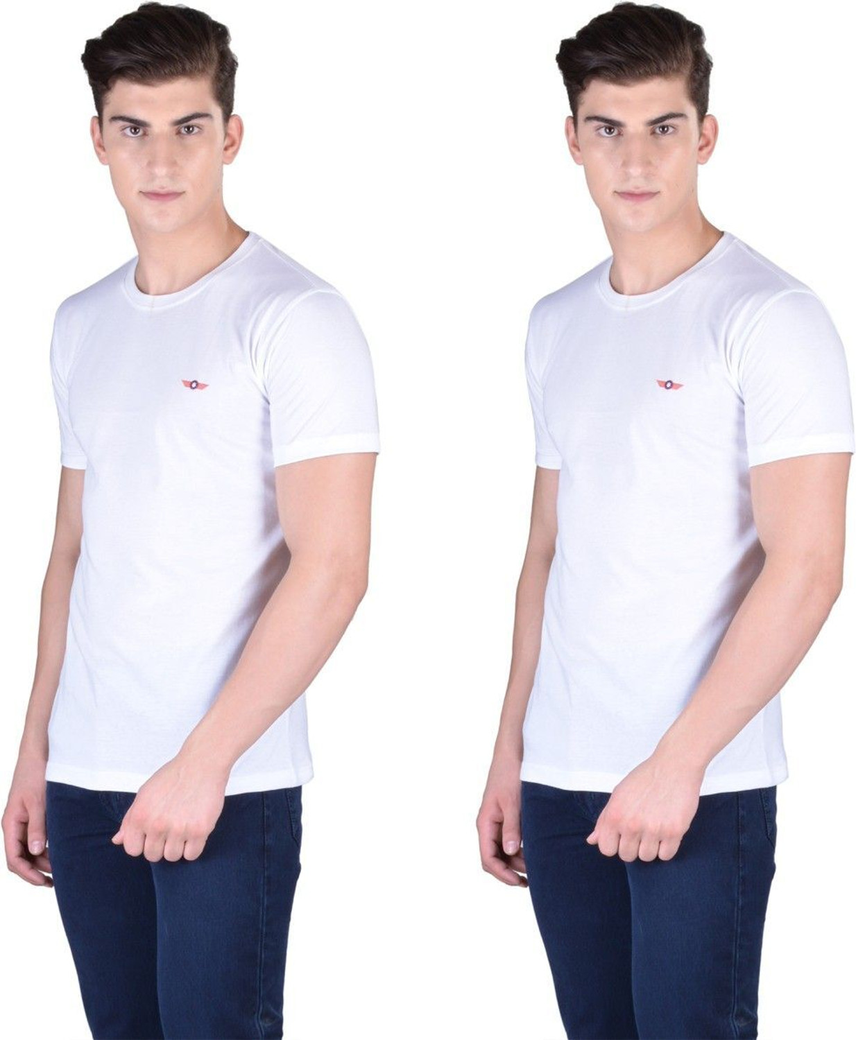 Image of Force NXT Solid Men Round Neck White T-Shirt