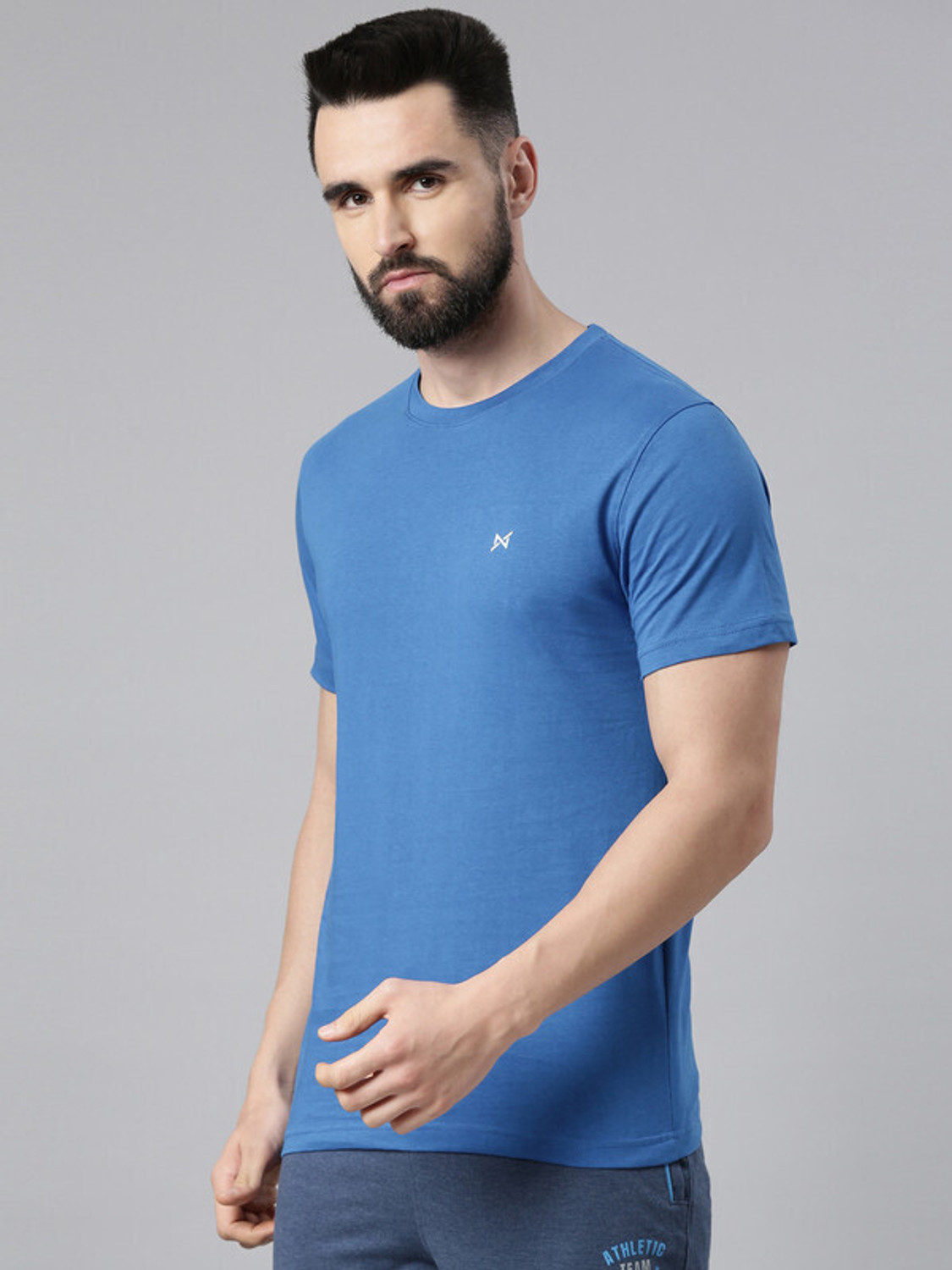 Image of Force NXT Solid Men Round Neck Multicolor T-Shirt
