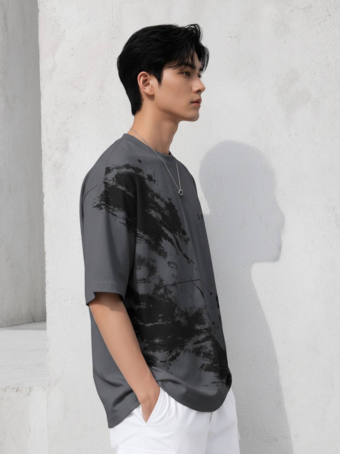 RPIRT Men Grey Round Neck T-Shirt - Image 3