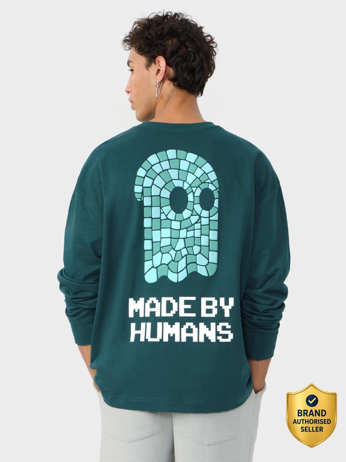 The Souled Store Printed Men Round Neck Dark Green T-Shirt