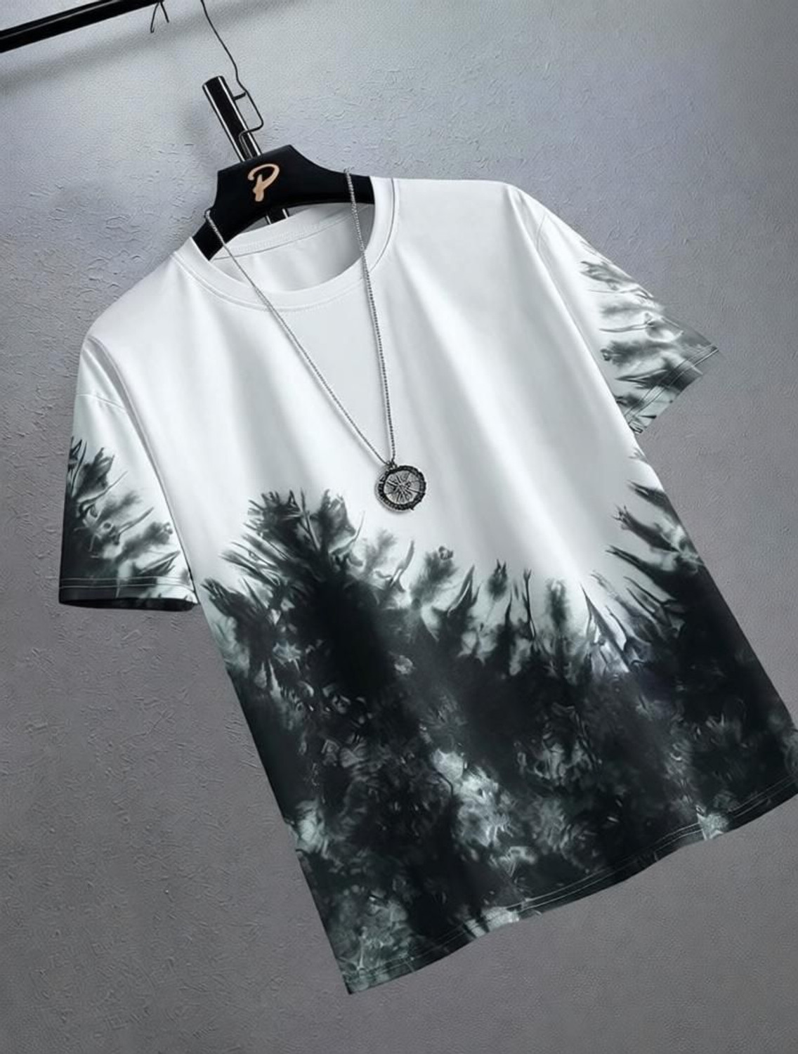 Image of Celebrino Typography Men Round Neck White, Black T-Shirt