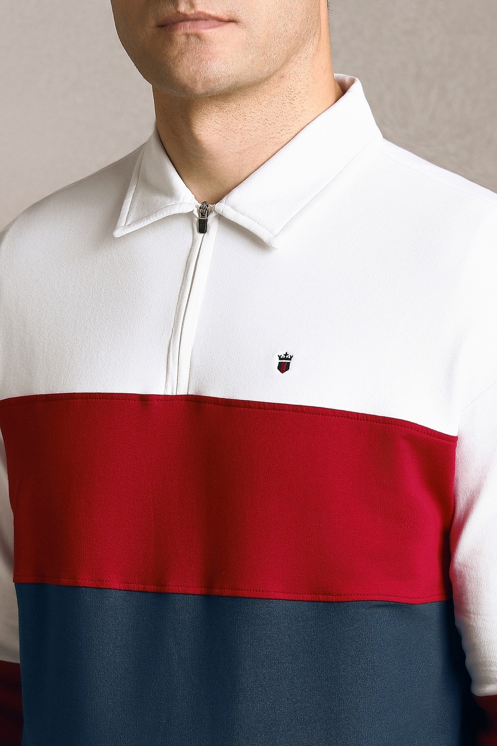 Image of LOUIS PHILIPPE Printed Men Polo Neck Multicolor T-Shirt