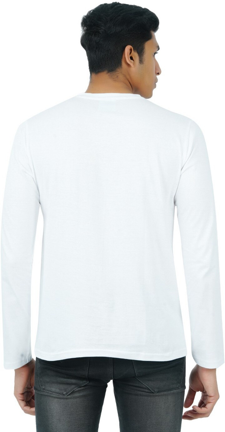 Image of Smart Colors Solid Men V Neck White T-Shirt