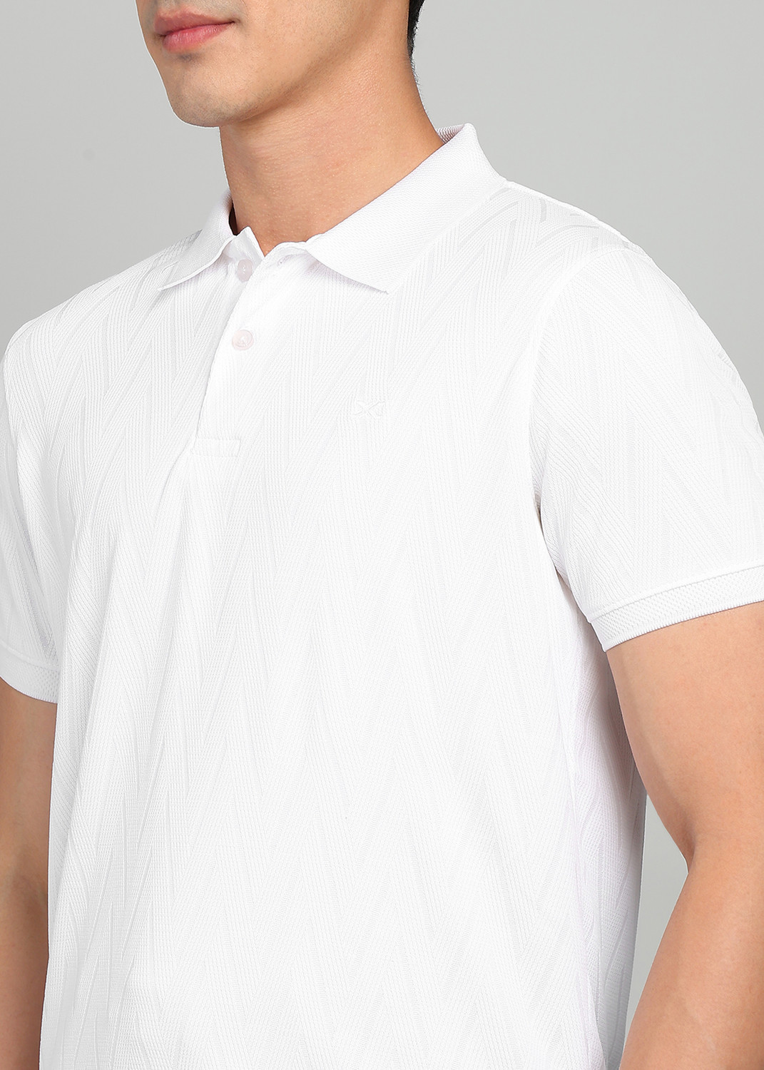 Image of KILLER Printed Men Polo Neck White T-Shirt
