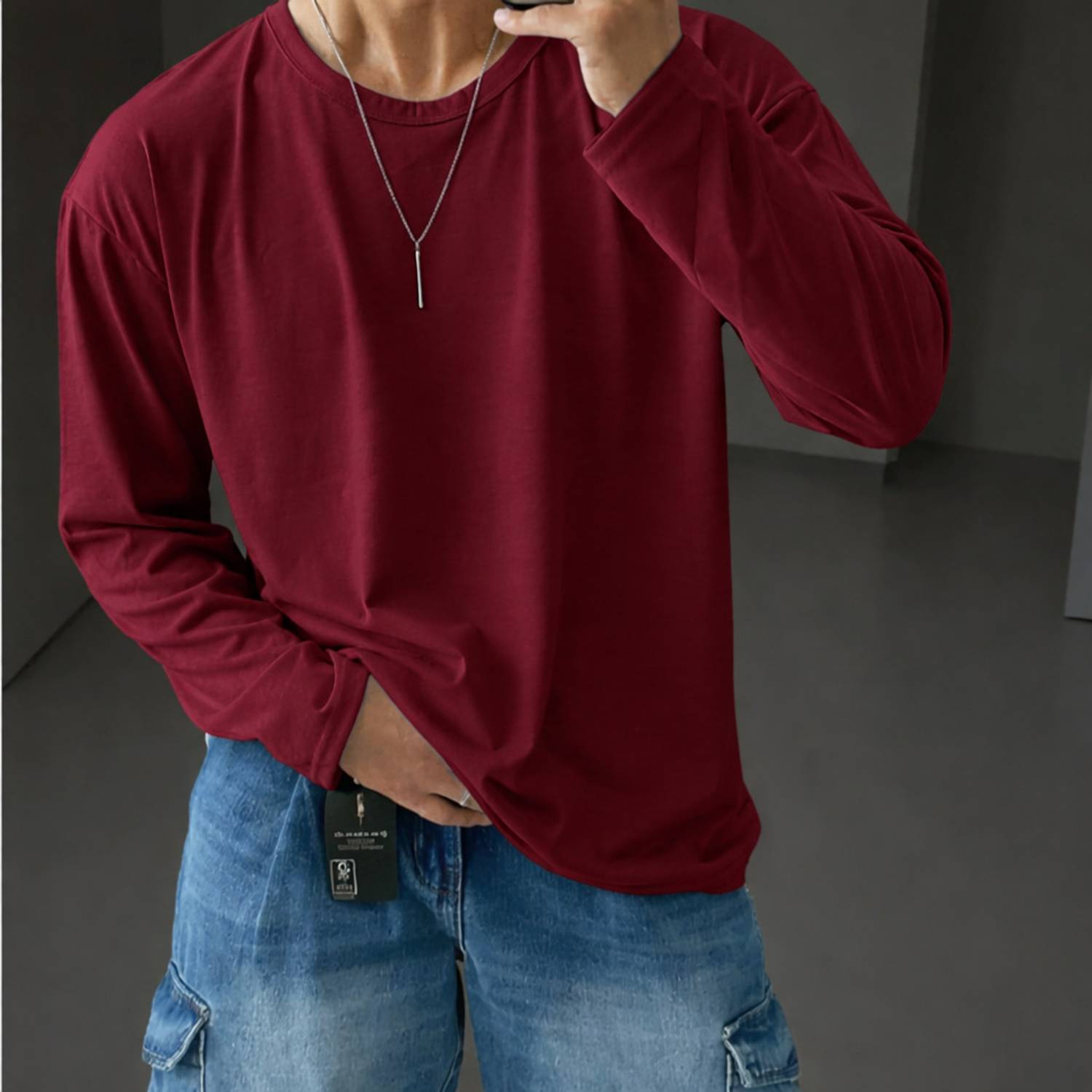 Asta Moda Men Maroon T-Shirt - Image 1