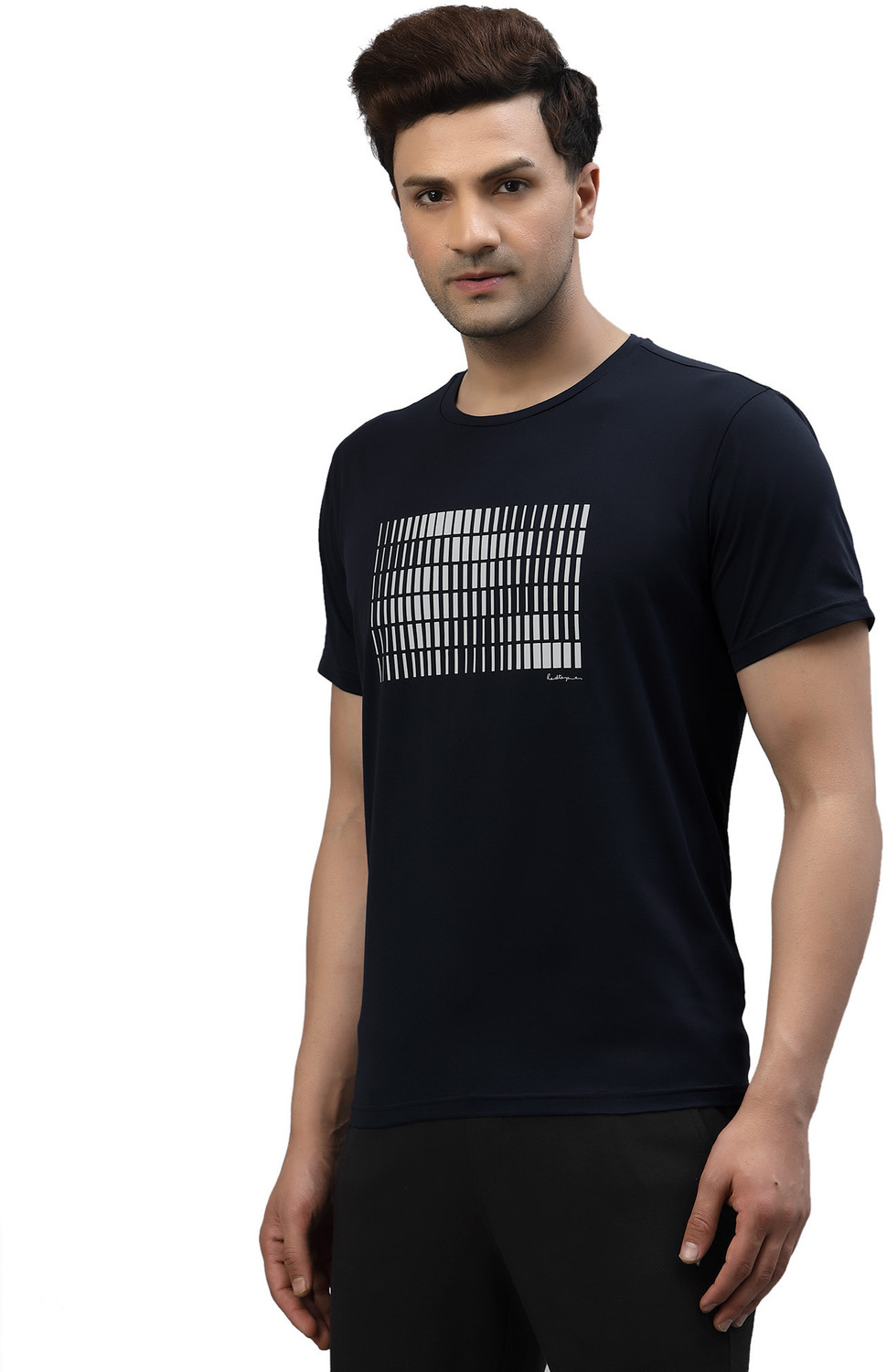 Image of RED TAPE Graphic Print Men Round Neck Dark Blue T-Shirt
