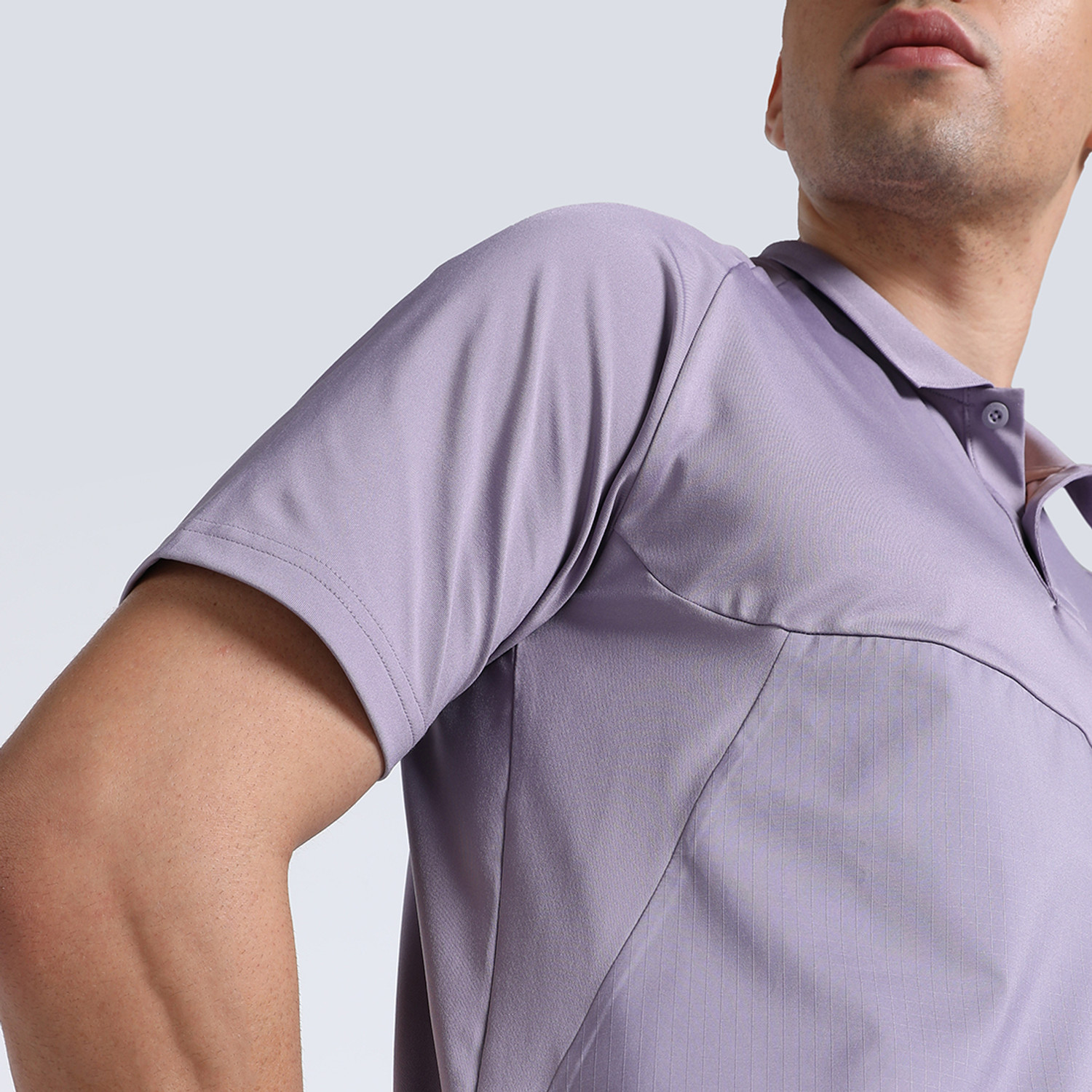 Image of PUMA Self Design Men Polo Neck Purple T-Shirt
