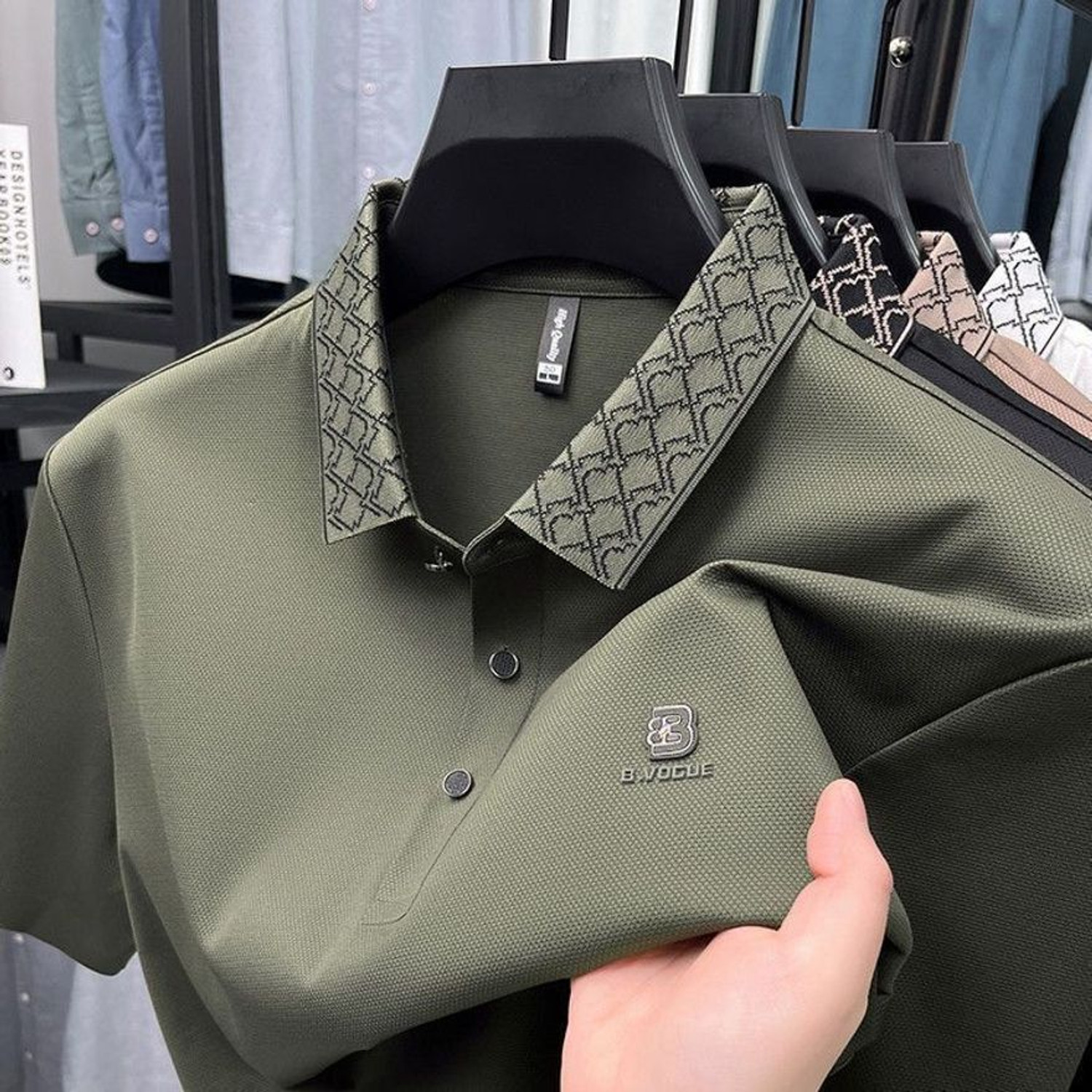 Image of Kaps Choice Solid Men Polo Neck Dark Green T-Shirt