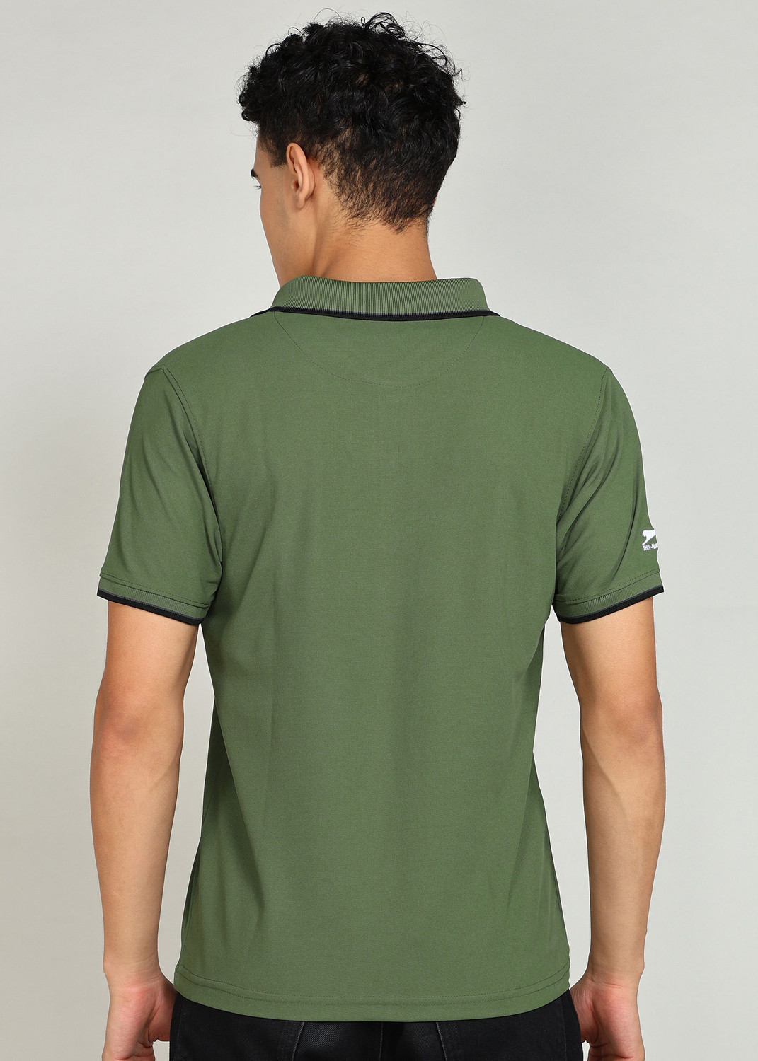Image of Shiv Naresh Solid Men Polo Neck Green T-Shirt