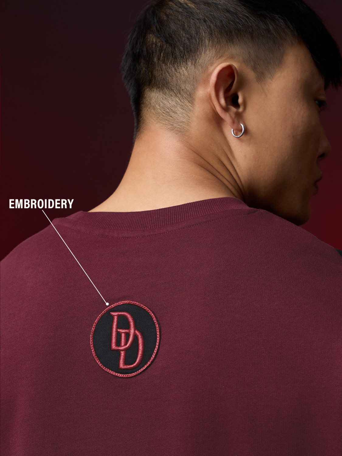 Image of The Souled Store Printed Men Crew Neck Maroon T-Shirt