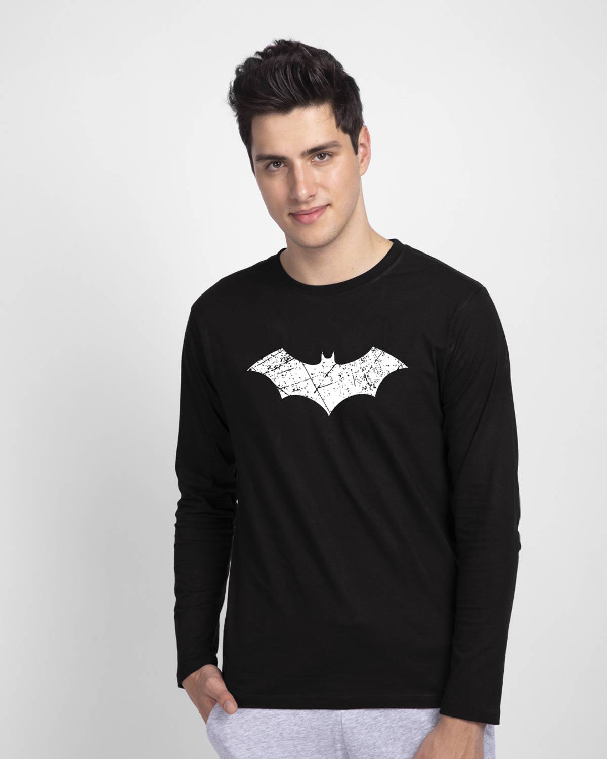 BEWAKOOF Men Graphic Print Round Neck Pure Cotton Black T-Shirt