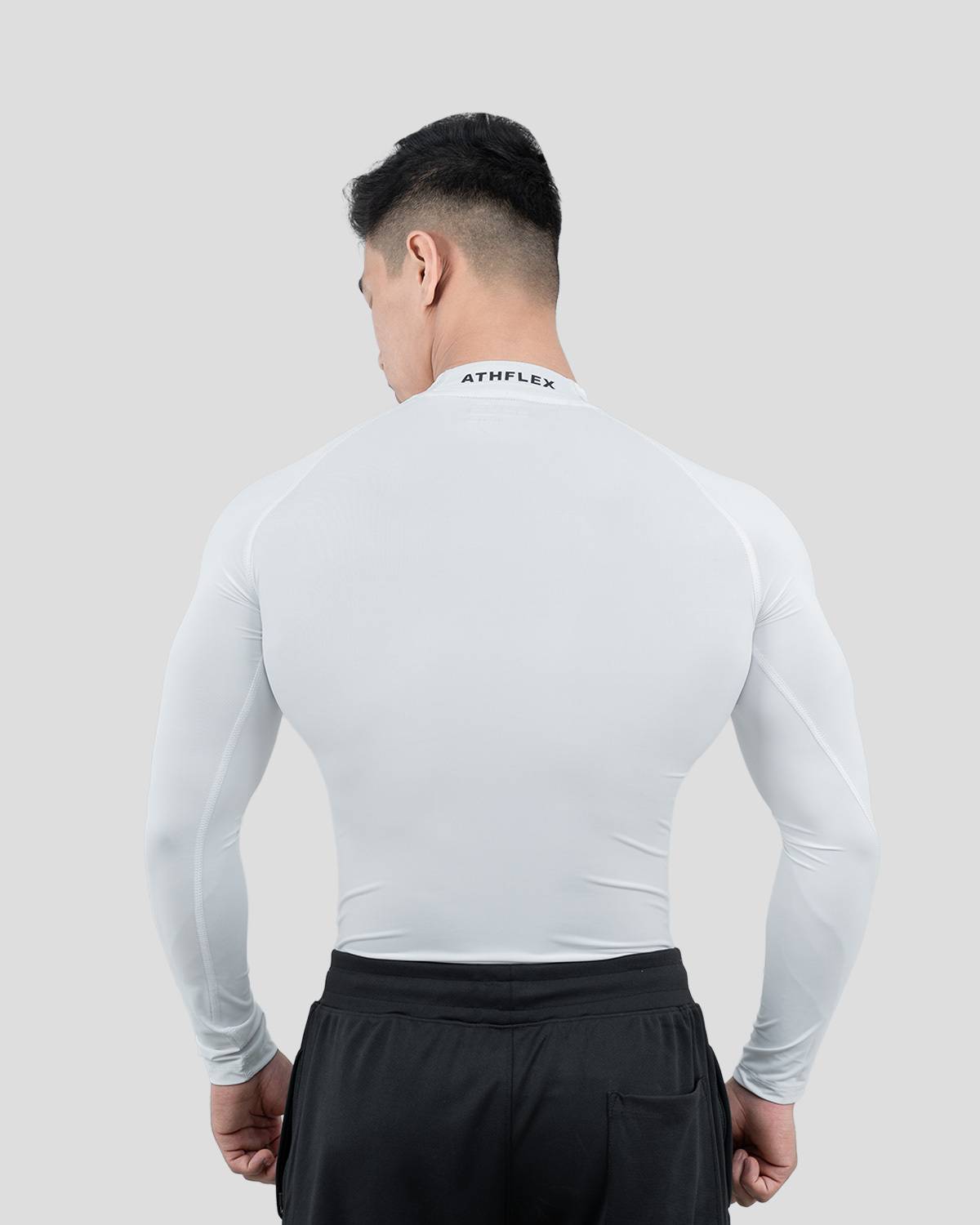 Athflex Men White High Neck T-Shirt - Image 2